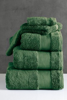 Зеленые полотенца из египетского хлопка