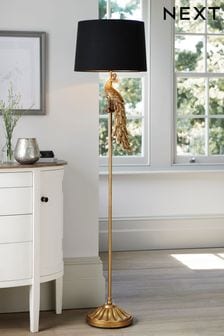 Black/Gold Peacock Floor Lamp (480647) | €185