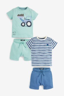 2 Pack T-Shirt And Shorts Set (3mths-7yrs)