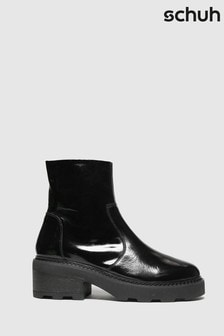 Schuh Black Ally Patent Leather Chunky Boots (481400) | 94 €