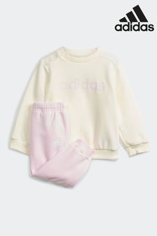 adidas Pink/Yellow Sportswear Essentials Lineage Jogger Set (481442) | 124 QAR