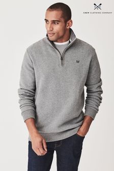 Crew Clothing Grey Classic Half Zip Sweatshirt