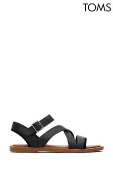 TOMS Sloane Black Sandals In Leather