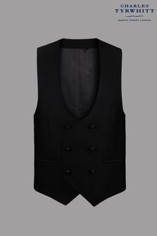 Charles Tyrwhitt Black Adjustable Fit Dinner Suit Double Breasted Waistcoat (482204) | 495 QAR