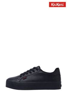 Negru Pantofi din piele suprapusă pentru tineri Kickers Tovni (482293) | 358 LEI