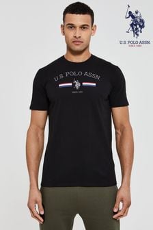 Schwarz - U.S. Polo Assn. Rider T-Shirt mit Streifen (482355) | 44 €