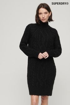 Superdry Black Cable Mock Neck Jumper Dress (482461) | 202 zł