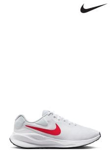 Nike White/Red Regular Fit Revolution 7 Extra Wide Road Running Trainers (482520) | kr779
