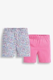 JoJo Maman Bébé Summer Ditsy 2-Pack Girls' Shorts (482538) | 6,810 Ft
