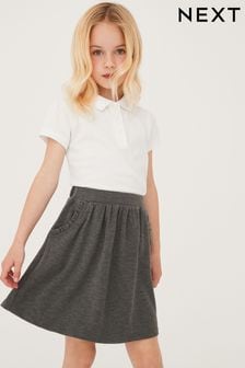 Grey Jersey Stretch Frill Pocket Skater School Skirt (3-16yrs) (482834) | HK$79 - HK$122
