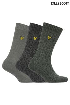 Lyle & Scott McGill Green Winter Socks 3 Pack (483149) | $26