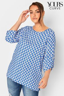 Yours Curve Blue Tab Sleeve Blouse (483153) | 1,373 UAH