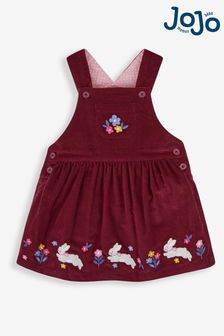 JoJo Maman Bébé Berry Bunny Appliqué Cord Pinafore Dress (483156) | ₪ 133