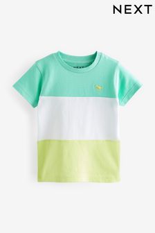 Green/Yellow Short Sleeve Colourblock T-Shirt (3mths-7yrs) (483807) | SGD 7 - SGD 11