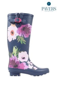 Pavers Blue Floral Print Wellies (484221) | $51