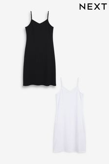Zwart/wit - Set van 2 katoenen natuurlijk koelende slips (484338) | €27
