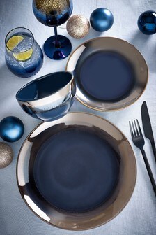 12 Piece Blue Blake Dinner Set (484472) | kr648