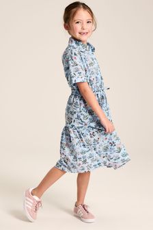 Joules Summer Blue Textured Shirt Dress (485032) | KRW74,600 - KRW81,000