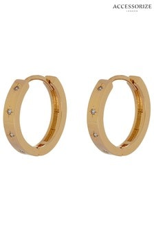 Accessorize Gold Plated Crystal Star Chunky Hoops (485763) | €18.50