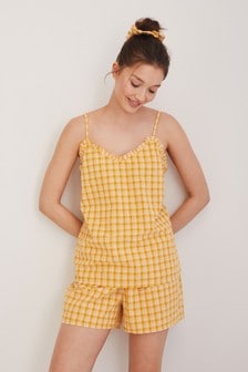 Woven Short Set With Scrunchie