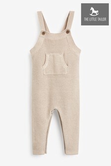 The Little Tailor Cream Fawn Ecru Knitted Dungarees (486166) | $49