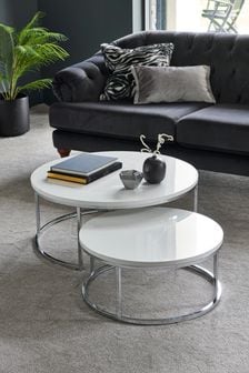 White Mode Gloss Nesting Coffee Table (486713) | €430
