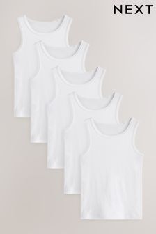 White Vests 5 Pack (1.5-16yrs) (486964) | KRW24,600 - KRW34,200