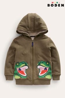 Boden Shaggy-lined Appliqué Hoodie