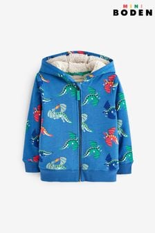 Boden Blue Shaggy-Lined Dragon Printed Hoodie (487697) | €53 - €61