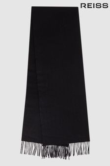 Reiss Black Picton Cashmere Blend Scarf (488061) | 520 SAR