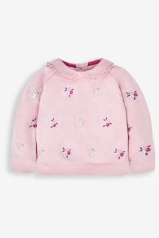JoJo Maman Bébé Pink Mouse Embroidered Sweatshirt With Collar (488853) | ￥4,400
