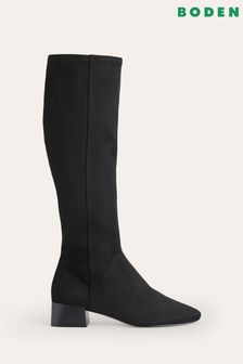 Boden Black Flat Stretch Knee High Boots (489044) | €89