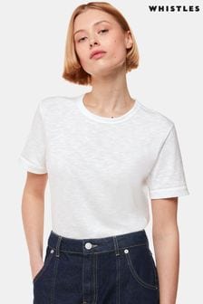 Whistles White Basic Emily 100% Cotton T-Shirt (489233) | $60