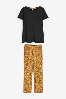 Ochre Yellow Spot Cotton Short Sleeve Pyjamas (489314) | BGN 39