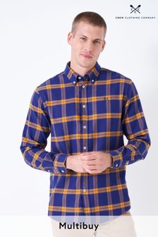 Синий - Меланжевая рубашка в клетку Crew Clothing Stevenson (489423) | €89