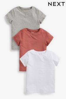 White/Pink/Grey 3 Pack Regular Fit T-Shirt (3-16yrs) (489471) | €11.50 - €18.50