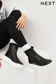 Signature Forever Comfort® Leather Chunky Zip-Hi Top Trainers