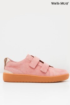 White Stuff Turnschuhe aus Veloursleder mit Klettverschluss, Pink (489721) | 44 €