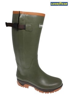 Goodyear Green Neoprene Lined Wellington Boots With Zip (490059) | $104