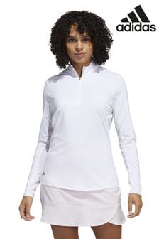 חולצה עם חצי רוכסן של Adidas Golf בלבן עם שרוול ארוך (490082) | ‏210 ₪
