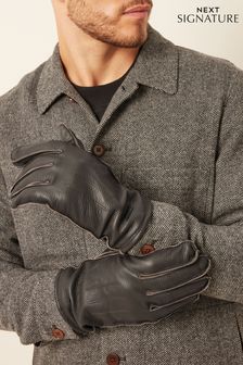 Brown Signature Cashmere Lined Leather Gloves (490434) | €12.50