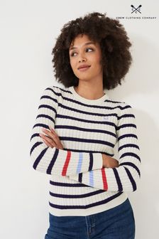 Weiß - Crew Clothing Company Heritage Pullover mit Rundhalsausschnitt und Zopfmuster (490982) | 86 €