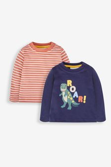 JoJo Maman Bébé 2-Pack Appliqué & Stripe Baby Tops