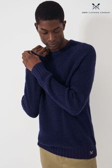 Crew Clothing Wilden Waffle Crew Neck Wool Blend Jumper (491236) | SGD 135