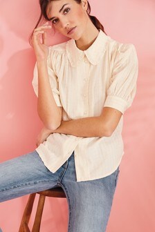 Chemise avec col brillant