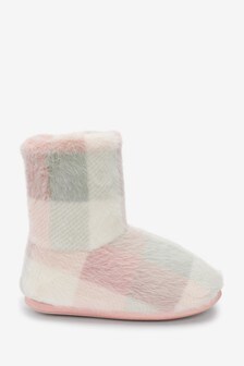 Pink Check Slipper Boots (491901) | €23 - €28