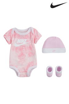Nike Baby Pink Tie Dye Hat, Vest And Bootie Set (491908) | €12.50