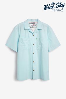 חולצה מכותנה אורגנית של Mr Blue Sky דגם Dobby (492436) | ‏77 ₪
