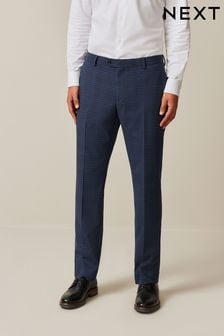 Blue Slim Bold Check Suit Trousers (492976) | SGD 88