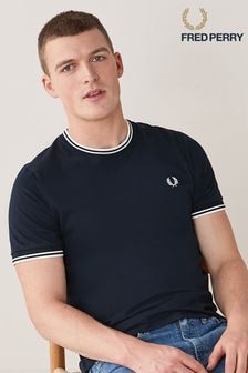 Fred Perry Twin Tipped Logo 100% Cotton T-Shirt (493374) | $86